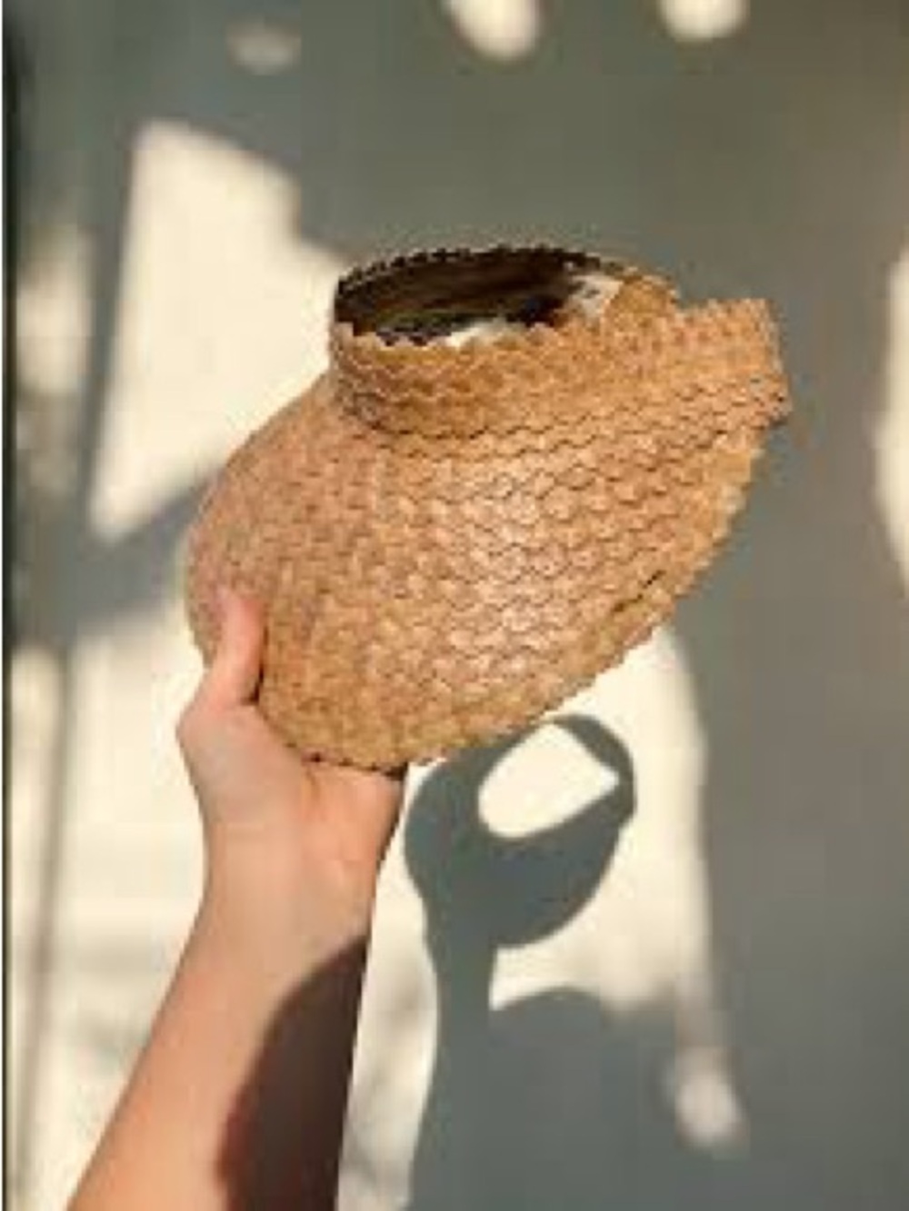 Brown straw visor NWOT